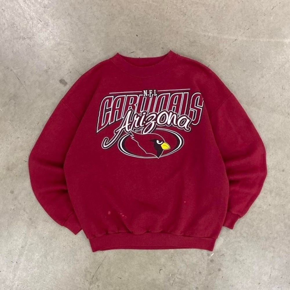 Vintage NFL Arizona Cardinals Red Football 90s Crewneck Sweatshirt Red Size L